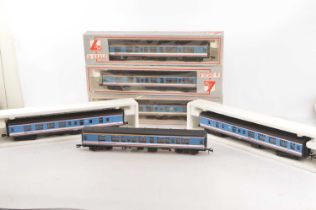 6 Lima 0 Gauge Network SouthEast blue, white and red Coaches (6)
