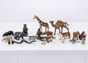 Metal zoo and wild animals by various makers including Britains and Barrett & Son comprising Wend al