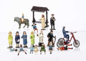 A lot of figures and accessories of Village Life by various makers including Hill and Britains compr