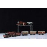 Hornby 0 Gauge clockwork LMS Locomotives and Tenders and 4-wheel Coaches (8 including tenders),