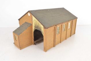 A detailed 0 Gauge Goods Shed and other Scenic Accessories (qty in 2 boxes),