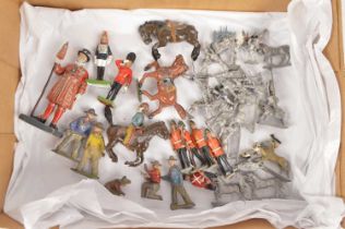 Small collection of vintage lead figures and modern white metal 30mm Napoleonic Figures,