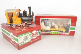 A LGB G scale (gauge 1) 0-4-0T 'OHO' Locomotive and Teddy Wagon (2),
