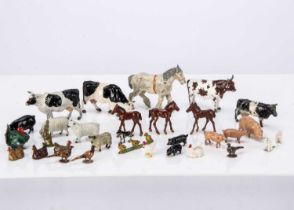 A lot of farm animals including Hill and Pixyland comprising Britains Ayrshire Bull,