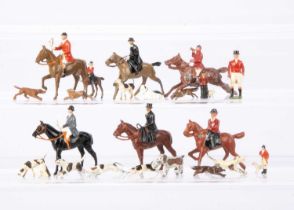 A lot of lead hunt figures by Britains and Pixyland Kew comprising Britains mounted huntswomen (7) a
