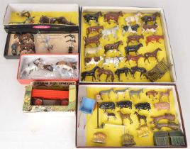 Britains Ploughing Sets and collections of animals and accessories (6),