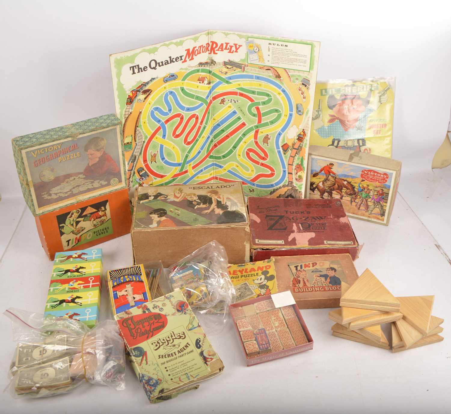 Traditional Toys and Games including Escalado Jigsaws and Bagatelle,