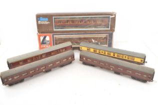 Lima 0 Gauge boxed and unboxed LMS and BR maroon and GWR chocolate and cream mainline Corridor coach