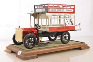 Large Scale Tin Plate Model of an Open Top Vintage B Type Bus,