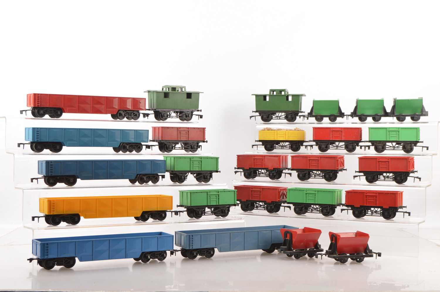 Tri-ang Big Big 0 Gauge unboxed Goods wagons including Gondolas and Tipping Trucks and Road Rollers