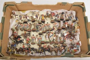 Loose W Britains and other Napoleonic and early Victorian soldiers and figures with chess pieces (