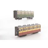 Two G scale (gauge 1) British-style scratch-built bogie Coaches (2)