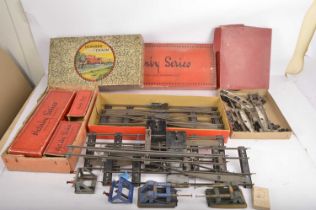 Hornby 0 Gauge clockwork Parallel Crossover points and various empty boxes and Bassett-Lowke brakin