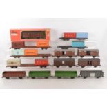 Lima 0 Gauge Freightliner Container wagons Ferry Vans and continental Gondola bogie wagons, (14)