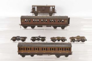 Bassett-Lowke and Leeds 0 Gauge Coaches Wagons and spare bogies (5),