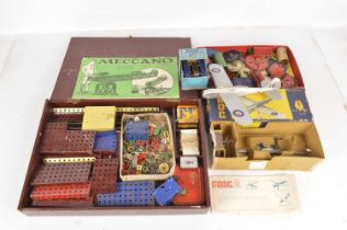 Early post-war Meccano Accessory Sets 4 and 4a Electric Motor and Frog Aircraft,