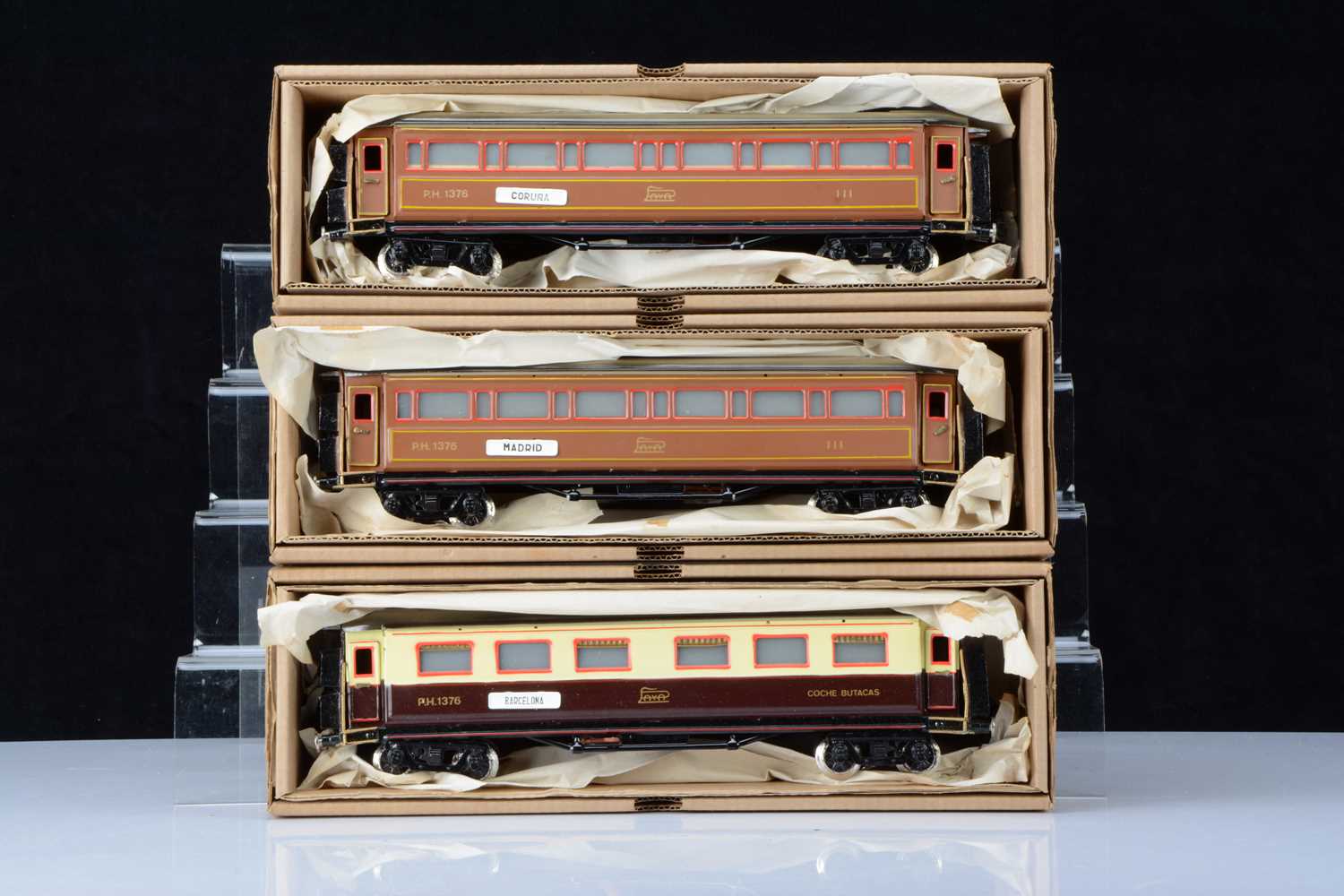 1980's boxed Paya PH 1376 0 Gauge Tinplate Spanish Railway Coaches (3),