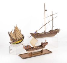 Five kit/scarcity ships from various periods one in a damaged display case (4),
