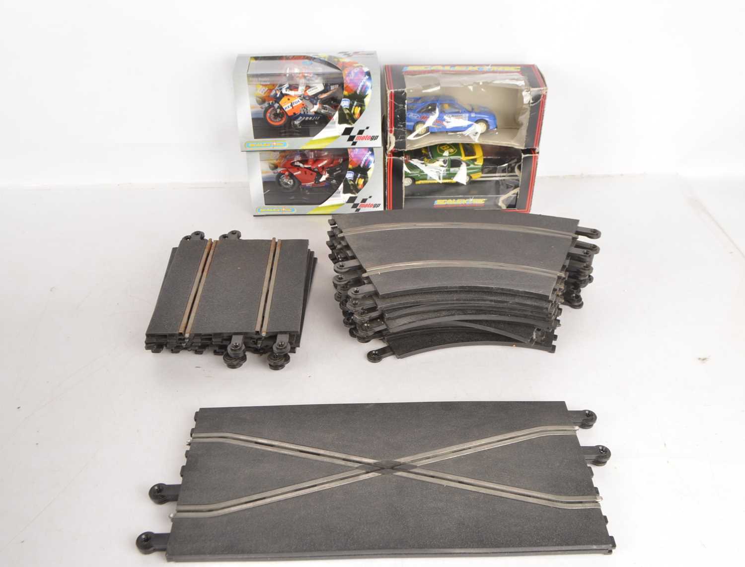 Hornby Scalextric C640 500TT Sidecar Set and additional Motorbikes and Cars and Track ,