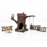 Taylor & Barrett Pixieland Series Tree House with Owl and Pixie on swing,