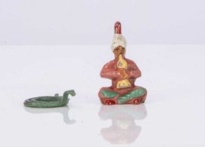 Wend al aluminium rare Snake Charmer with coiled snake,