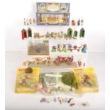 Collection of mixed plastic metal and resin Figures Canons Stage Coaches and other related items by