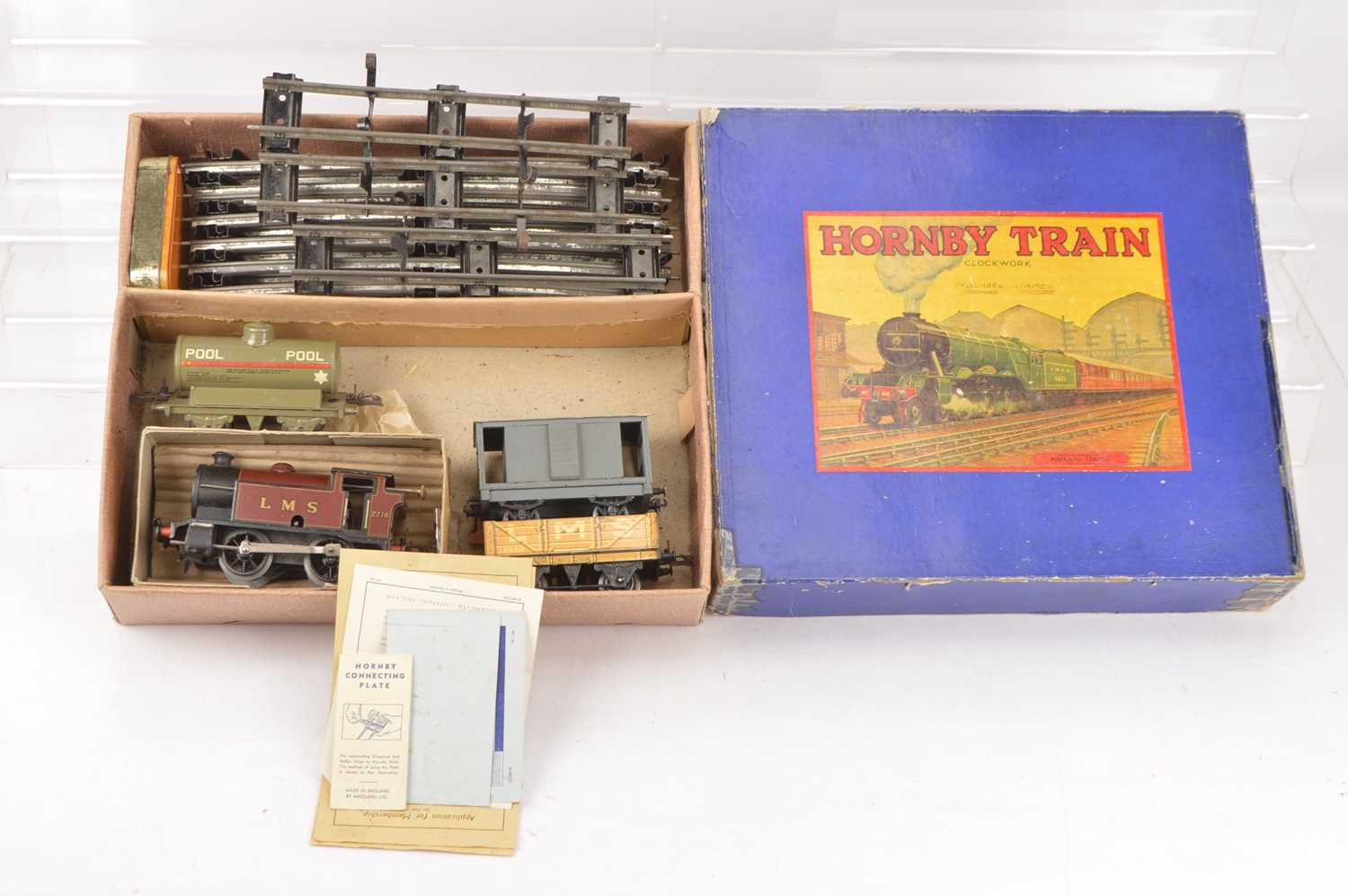 Hornby 0 Gauge early post war LMS Tank Goods Set