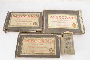 Early Meccano Sets 2A 3A and 4A and electric Motor E20B all in original boxes (4),