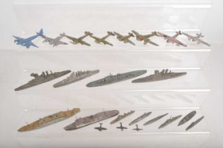 Collection of lead Gasquy and Crescent and other makers waterline models and various Aircraft,