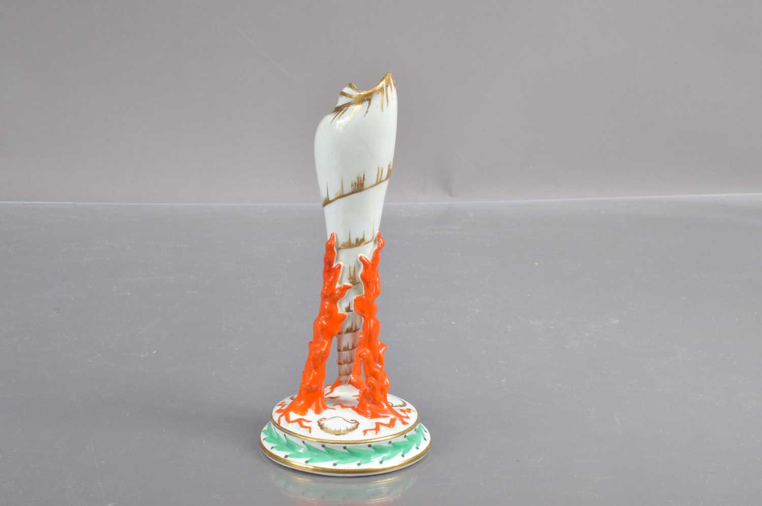 A Victorian porcelain tower shell and coral shaped spill-vase, - Image 3 of 5