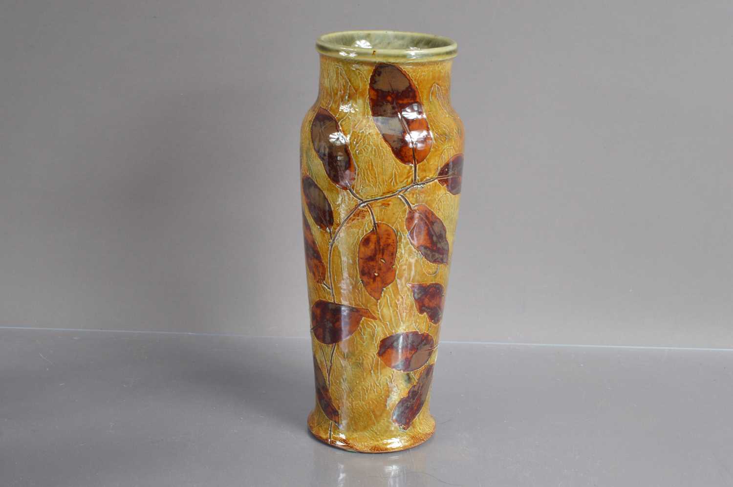 Two Royal Doulton Vases including an Art Nouveau "Autumn Leaves" stoneware vase circa 1920s, - Image 3 of 6