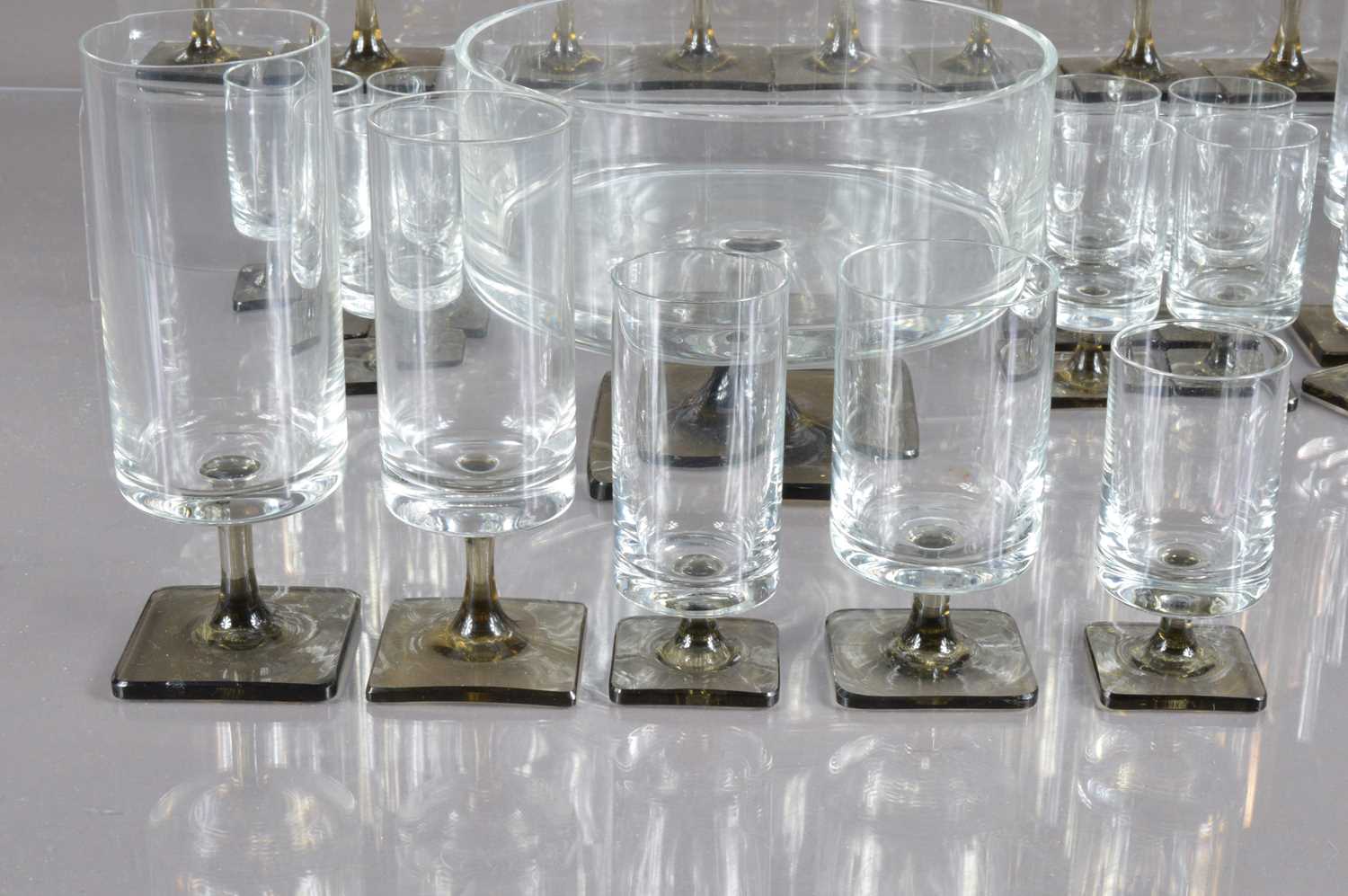 A suite of mid-century modern Rosenthal 'Linear Smoke' stemware glasses, - Image 3 of 7