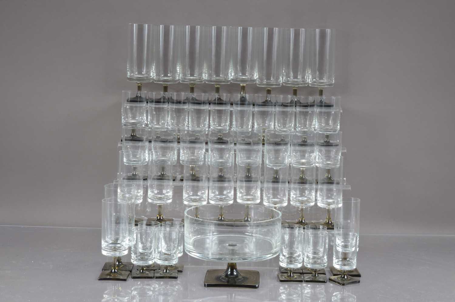 A suite of mid-century modern Rosenthal 'Linear Smoke' stemware glasses, - Image 7 of 7