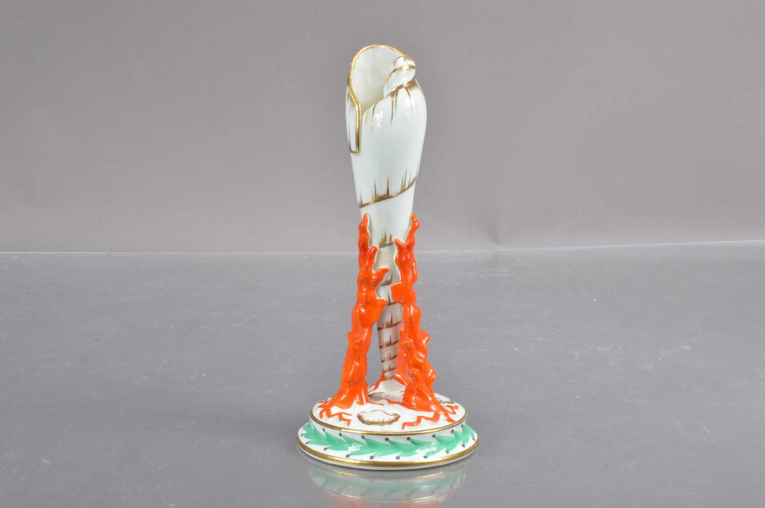 A Victorian porcelain tower shell and coral shaped spill-vase,