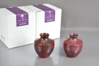 A pair of Royal Doultan 'Archives' 'Shantou' vases,