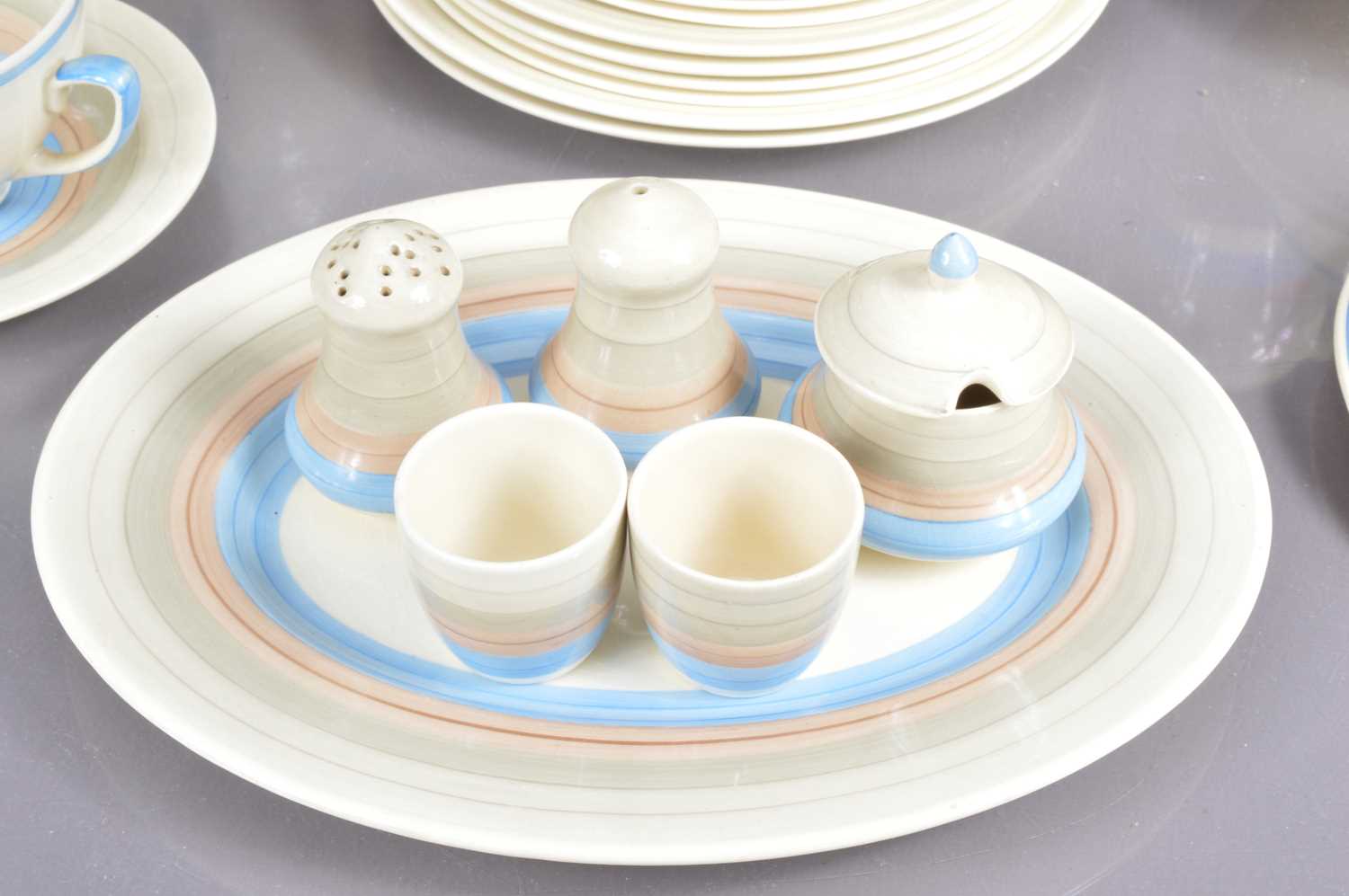 A Susie Cooper Art Deco pottery breakfast set in "Wedding Ring" pattern circa 1921, - Image 3 of 8