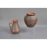 Two scraffito decorated art pottery items by Eiwa Keramik Germany,