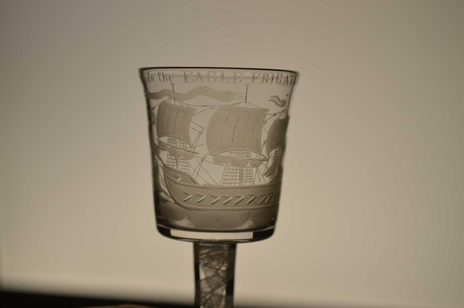 An engraved Privateer wine glass commemorating the 'Eagle Frigate', - Image 3 of 4