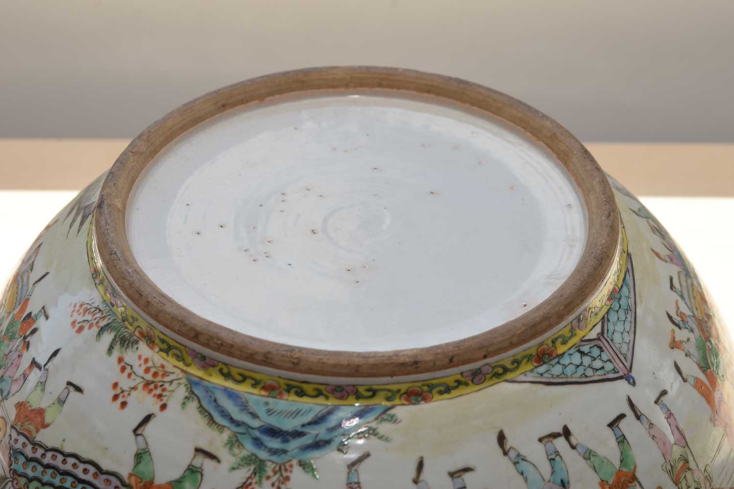 A very large 19th Century Cantonese famille rose punch or fish bowl, - Image 10 of 22