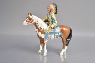 Beswick figure of a native American chief riding a skewbald horse,