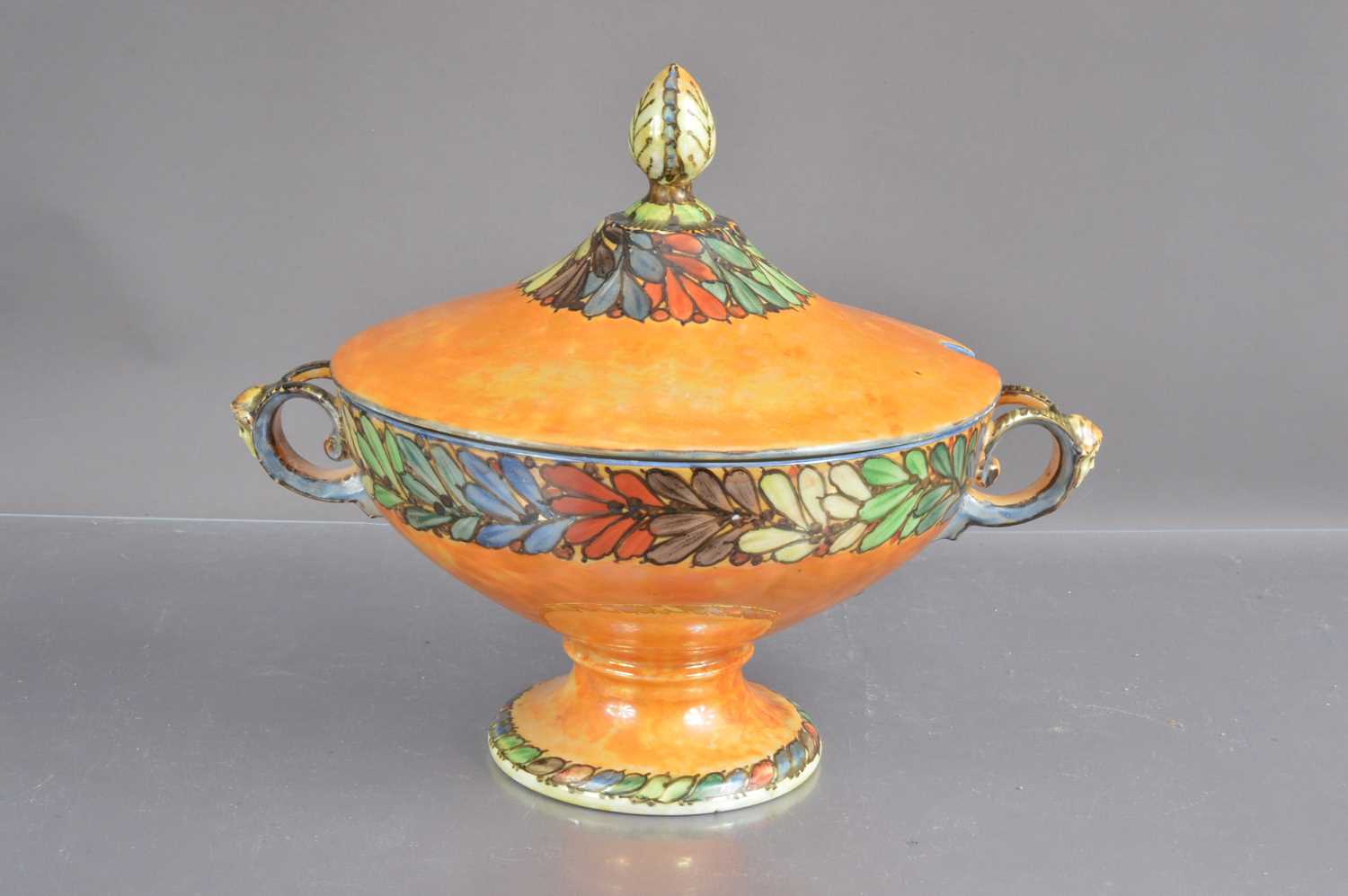 A large Art Deco style lustre-glaze tureen bowl and cover - Image 2 of 4