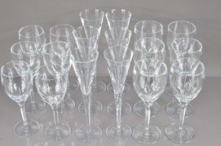 An elegant set of crystal glasses for six people by John Rocha for Waterford,