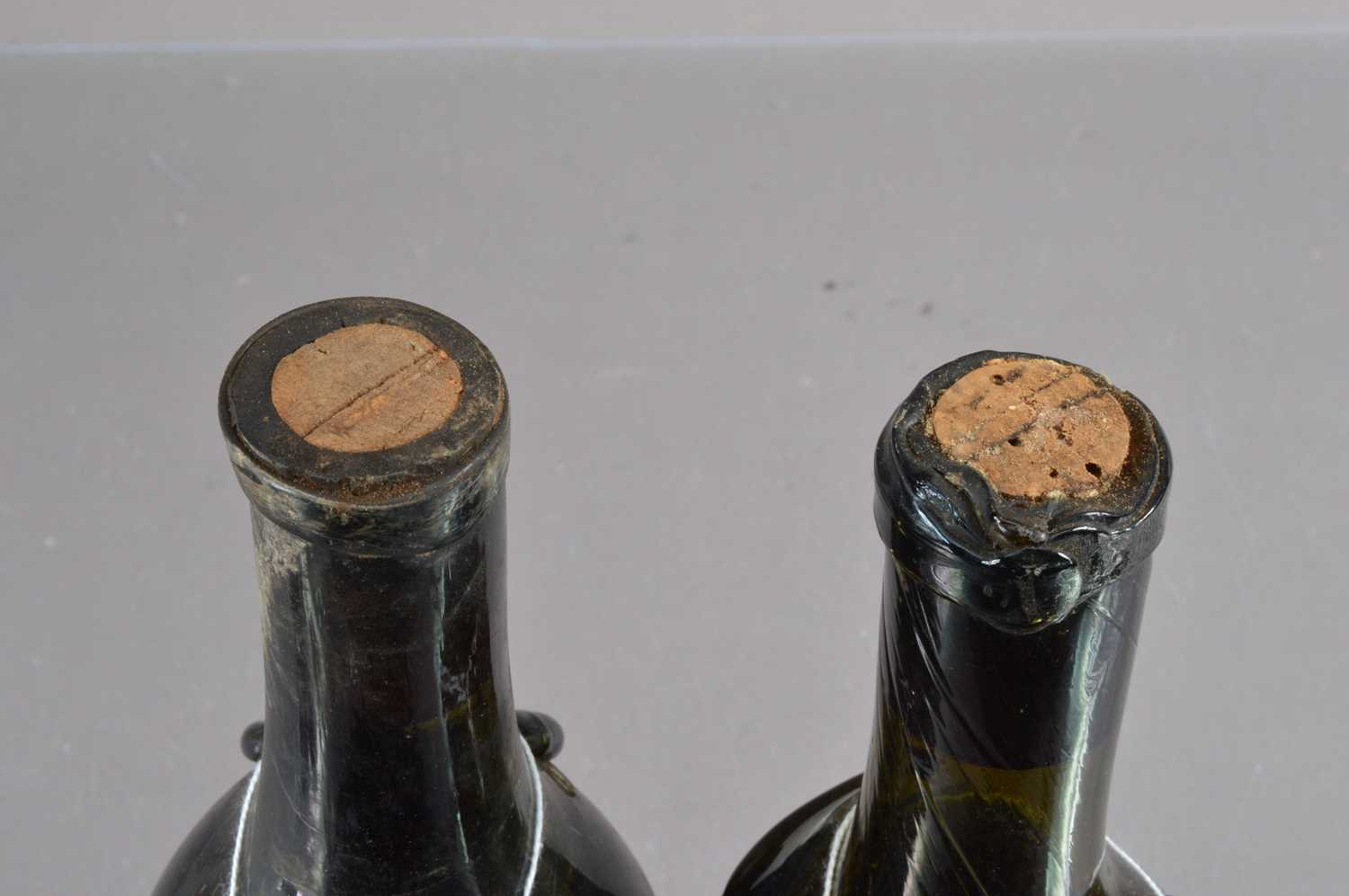 Two extremely rare hand-blown double-sealed French 'cylinder' wine bottles corked with contents c.18 - Image 5 of 5