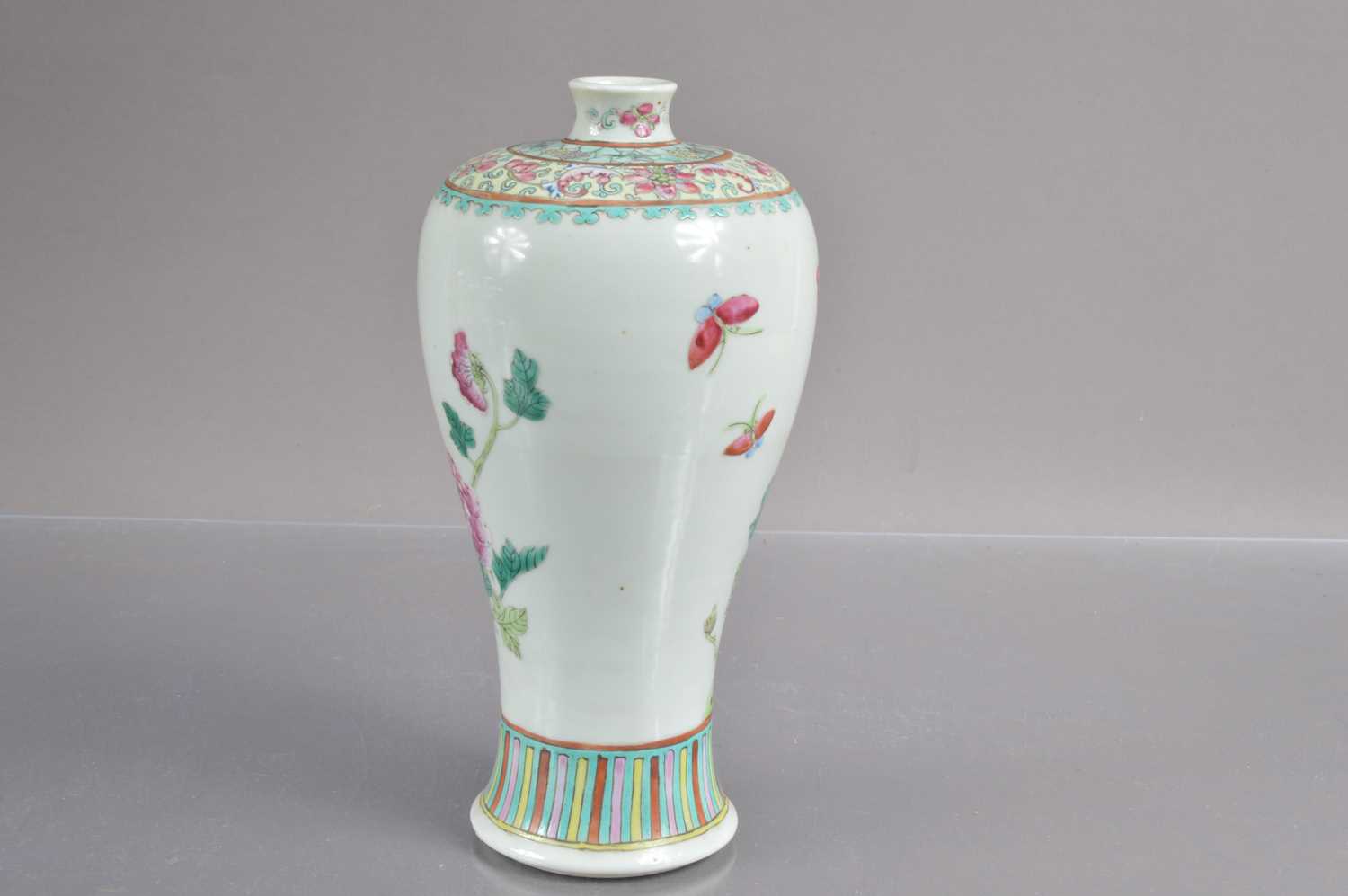 An 18th or 19th Century Chinese Qing dynastly famille rose meiping shape vase, - Image 4 of 12