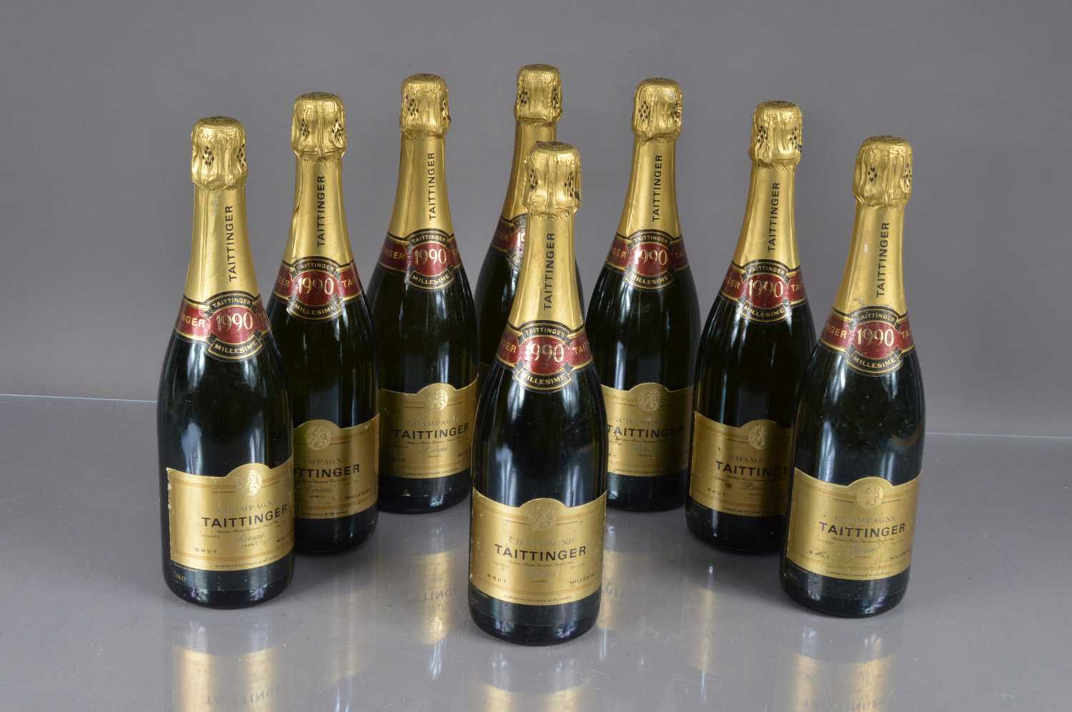 Eight Bottles of Taittinger '1990 Millesime' Champagne,