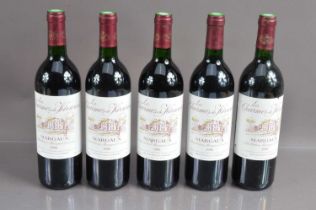 Five bottles of Les Charmes de Kirwan 1996,