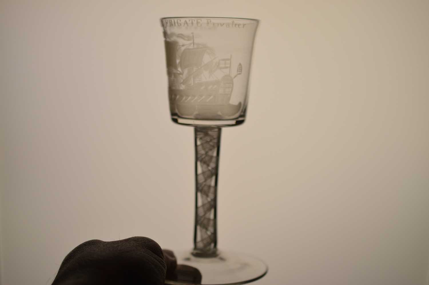 An engraved Privateer wine glass commemorating the 'Eagle Frigate', - Image 4 of 4