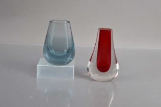 Two small 1960's Whitefriars glass vases,