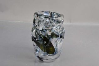 A Whitefriars 'Knobbly Cased' glass vase designed by William Wilson and Harry Dyer,