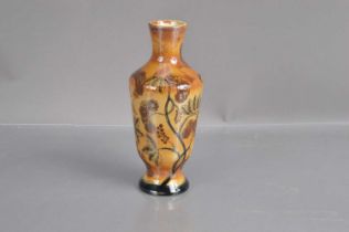 A Cobridge Pottery vase (Moorcroft associated) in 'Birds and Berries' pattern,
